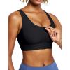 Ewedoos High Impact Sports Bras for Women High Support Zip Front Large Bust Workout Sports Bras with Adjustable Straps(Black)
