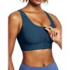 Ewedoos High Impact Sports Bras for Women High Support Zip Front Large Bust Workout Sports Bras with Adjustable Straps(Indigo)