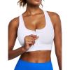 Ewedoos High Impact Sports Bras for Women High Support Zip Front Large Bust Workout Sports Bras with Adjustable Straps(White)