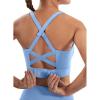 Ewedoos High Support Sports Bras for Women Adjustbale Supportive High Impact Sports Bra Push Up Workout Running Bras(Baby Blue)