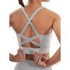 Ewedoos High Support Sports Bras for Women Adjustbale Supportive High Impact Sports Bra Push Up Workout Running Bras(Lightgrey)