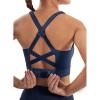 Ewedoos High Support Sports Bras for Women Adjustbale Supportive High Impact Sports Bra Push Up Workout Running Bras(Navy Blue)