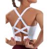 Ewedoos High Support Sports Bras for Women Adjustbale Supportive High Impact Sports Bra Push Up Workout Running Bras(White)