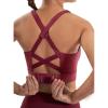 Ewedoos High Support Sports Bras for Women Adjustbale Supportive High Impact Sports Bra Push Up Workout Running Bras(Wine Red)