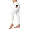 Ewedoos Leggings with 5 Pockets for Women Yoga Pants 25″/ 27″ Workout Leggings for Women Tummy Control Running(Cream White)