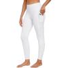 Ewedoos Leggings with Pockets for Women High Waisted Athletic Workout Compression Leggings Tummy Control Yoga Pants Women(Cream White)