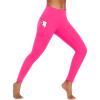 Ewedoos Leggings with Pockets for Women High Waisted Athletic Workout Compression Leggings Tummy Control Yoga Pants Women(Hot Pink)