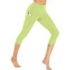 Ewedoos Leggings with Pockets for Women High Waisted Athletic Workout Compression Leggings Tummy Control Yoga Pants Women(Lime Green Capri)