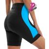Ewedoos Padded Bike Shorts Women 4D Padding Cycling Shorts with Pocket Road Mountain Ride Womens Biking Bicycle Biker Shorts(Blue)