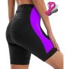 Ewedoos Padded Bike Shorts Women 4D Padding Cycling Shorts with Pocket Road Mountain Ride Womens Biking Bicycle Biker Shorts(Purple)