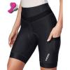 Ewedoos Padded Bike Shorts for Women With 4 Pockets, 4D Padding Cycling Shorts for 3H+ Rides, Bicycle Shorts(Black)