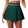 Ewedoos Pleated Tennis Skirt with Shorts Seamless High Waisted Skirt for Women Golf Athletic Skirt Skorts with Pocket(Club Green)