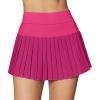 Ewedoos Pleated Tennis Skirts for Women Athletic Skirt with Shorts Underneath Skorts for Woman with Pockets for Golf(Hot Pink)
