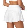 Ewedoos Pleated Tennis Skirts for Women Athletic Skirt with Shorts Underneath Skorts for Woman with Pockets for Golf(White)