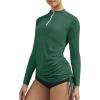 Ewedoos Rash Guard for Women UPF 50+ Sun Protection Clothing Swim Shirts for Woman SPF Shirts Long Sleeve UV Sun Shirts(Dark Green)