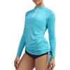 Ewedoos Rash Guard for Women UPF 50+ Sun Protection Clothing Swim Shirts for Woman SPF Shirts Long Sleeve UV Sun Shirts(Light Blue)