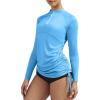 Ewedoos Rash Guard for Women UPF 50+ Sun Protection Clothing Swim Shirts for Woman SPF Shirts Long Sleeve UV Sun Shirts(Sky Blue)