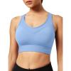 Ewedoos Sports Bras for Women High Support High Impact Sports Bras for Women Large Bust Push up Racerback Workout Running Bra(Aqua Blue)