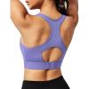 Ewedoos Sports Bras for Women High Support High Impact Sports Bras for Women Large Bust Push up Racerback Workout Running Bra(Lavender)