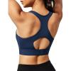 Ewedoos Sports Bras for Women High Support High Impact Sports Bras for Women Large Bust Push up Racerback Workout Running Bra(New Blue)