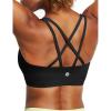 Ewedoos Sports Bras for Women Strappy Padded Sports Bras Buttery Soft Medium Support Workout Yoga Bra Criss Cross Back(Black)