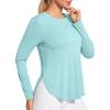 Ewedoos Sun Shirts UPF 50+ Long Sleeve Workout Tops for Women Lightweight Quick Dry Sun Protection Clothing Hiking(Light Green)