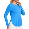 Ewedoos Sun Shirts UPF 50+ Long Sleeve Workout Tops for Women Lightweight Quick Dry Sun Protection Clothing Hiking(Ocean Blue)