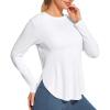 Ewedoos Sun Shirts UPF 50+ Long Sleeve Workout Tops for Women Lightweight Quick Dry Sun Protection Clothing Hiking(White)
