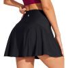 Ewedoos Swim Skirt Tummy Control Swim Skirt Bottoms for Women with Pockets Bathing Suit Swimsuit Tankini Swimming Skort(Black)