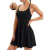 Ewedoos Tennis Dress Womens Athletic Dress Built in Shorts & Bra Adjustable Straps Workout Exercise Golf Summer Dress(Black)