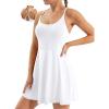 Ewedoos Tennis Dress Womens Athletic Dress Built in Shorts & Bra Adjustable Straps Workout Exercise Golf Summer Dress(White)