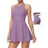 Ewedoos Tennis Dress with Shorts Underneath Athletic Dress for Women Active Workout Golf Dresses Easy Peasy(Purple)