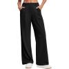 Ewedoos Wide Leg Pants Woman Stretchy Work Dress Pants Women Pull on Business Casual Slacks Trousers Fall Outfits 26″/28″(26” Petite Black)