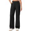 Ewedoos Wide Leg Pants Woman Stretchy Work Dress Pants Women Pull on Business Casual Slacks Trousers Fall Outfits 26″/28″(Black- 30” Tall)
