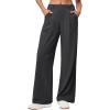 Ewedoos Wide Leg Pants Woman Stretchy Work Dress Pants Women Pull on Business Casual Slacks Trousers Fall Outfits 26″/28″(Gray- 28” Regular)