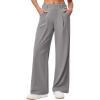 Ewedoos Wide Leg Pants Woman Stretchy Work Dress Pants Women Pull on Business Casual Slacks Trousers Fall Outfits 26″/28″(Mink Ash- 28” Regular)