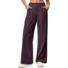 Ewedoos Wide Leg Pants Woman Stretchy Work Dress Pants Women Pull on Business Casual Slacks Trousers Fall Outfits 26″/28″(Mulberry- 28” Regular)