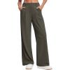 Ewedoos Wide Leg Pants Woman Stretchy Work Dress Pants Women Pull on Business Casual Slacks Trousers Fall Outfits 26″/28″(Olive Green- 26” Petite)