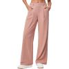 Ewedoos Wide Leg Pants Woman Stretchy Work Dress Pants Women Pull on Business Casual Slacks Trousers Fall Outfits 26″/28″(Pink- 28” Regular)