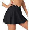 Ewedoos Women’s Athletic Skirt Cross Waist Tennis Skirt with Pockets Linner Skorts Tennis Skirts Golf Pickleball Casual(Black)
