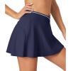 Ewedoos Women’s Athletic Skirt Cross Waist Tennis Skirt with Pockets Linner Skorts Tennis Skirts Golf Pickleball Casual(Navy)