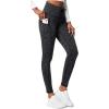 Ewedoos Womens Fleece Lined Leggings with Pockets Water Resistant High Waisted Thermal Winter Leggings for Women Hiking(Charcoal Fleece Lined Leggings)