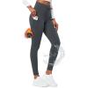 Ewedoos Womens Fleece Lined Leggings with Pockets Water Resistant High Waisted Thermal Winter Leggings for Women Hiking(Dark Grey Fleece Lined Leggings)