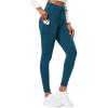 Ewedoos Womens Fleece Lined Leggings with Pockets Water Resistant High Waisted Thermal Winter Leggings for Women Hiking(Dark Midinight Blue Fleece Lined Leggings)