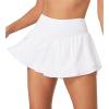 Ewedoos Womens Flowy Shorts with Pockets Tummy Control Athletic Shorts for Women Running Shorts Tennis Skirt Skort(White)