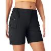 Ewedoos Womens Hiking Shorts Stretchy Cargo Shorts with Pockets Quick Dry UPF 50+ Golf Athletic Outdoor Summer Shorts(Black)