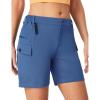 Ewedoos Womens Hiking Shorts Stretchy Cargo Shorts with Pockets Quick Dry UPF 50+ Golf Athletic Outdoor Summer Shorts(Blue)