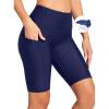 Ewedoos Women’s Swim Shorts Tummy Control UPF50+ High Waisted Swim Bottoms Long Swim Board Shorts for Women with Pockets(Navy)