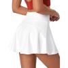 Ewedoos Womens Tennis Skirt with Shorts Underneath Pleated Tennis Skirts for Women Golf Athletic Skorts with Pockets(White)