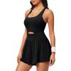 Ewedoos Womens Workout Romper for women 2025 Padded Athletic Romper One Piece for Women Gym Running summer Jumpsuit Clothes(Black)